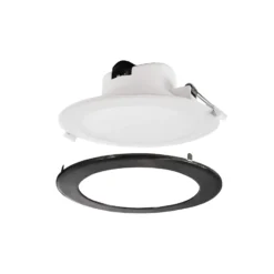 Lámpara de techo LED empotrable Acrux, Ø 17 cm, negro, CCT