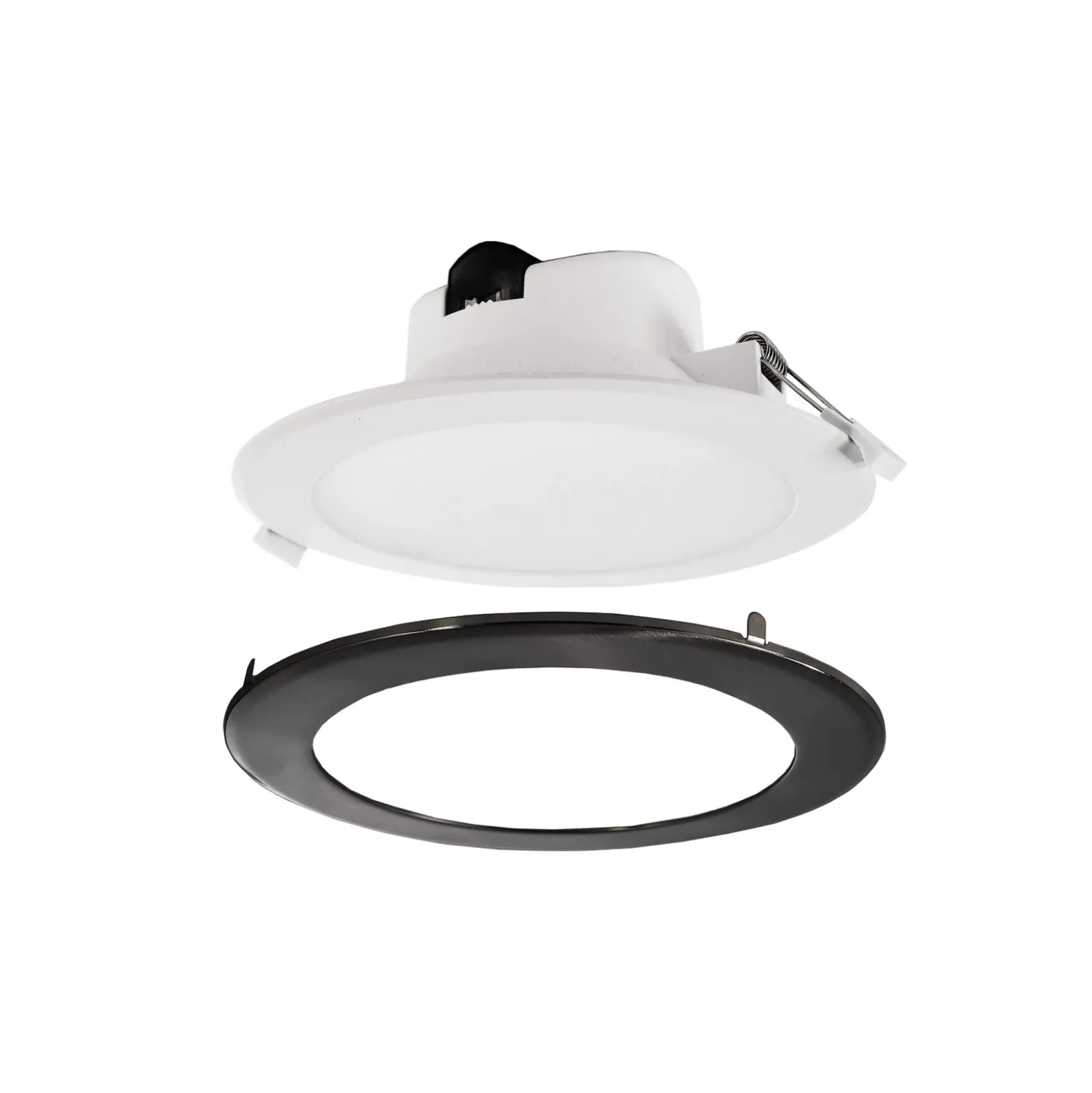 Lámpara de techo LED empotrable Acrux, Ø 17 cm, negro, CCT