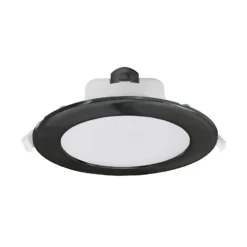 Lámpara de techo LED empotrable Acrux, Ø 17 cm, negro, CCT