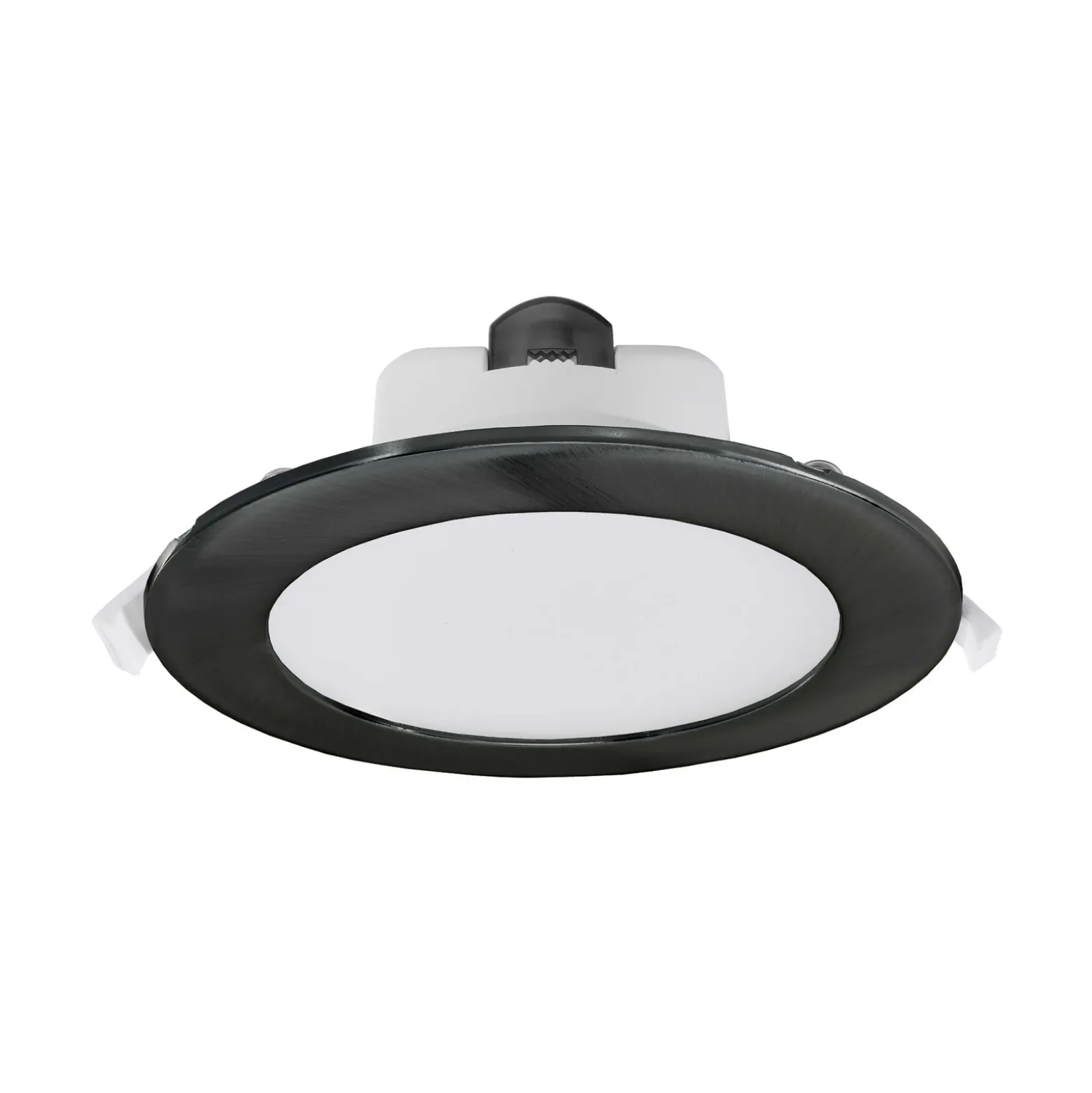 Lámpara de techo LED empotrable Acrux, Ø 17 cm, negro, CCT