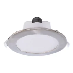Lámpara de techo LED empotrable Acrux, Ø 15 cm, plata mate, CCT