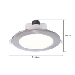 Lámpara de techo LED empotrable Acrux, Ø 15 cm, plata mate, CCT