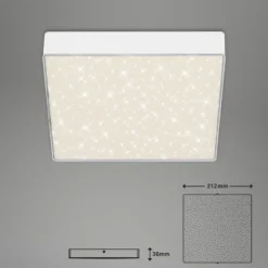 Lámpara de techo LED Flame Star, 21,2 x 21,2 cm blanco