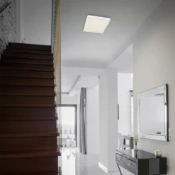 Lámpara de techo LED Flame Star, 21,2 x 21,2 cm blanco