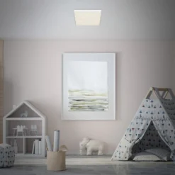 Lámpara de techo LED Flame Star, 21,2 x 21,2 cm blanco