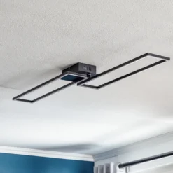 Lámpara de techo LED Frame, control remoto, negro