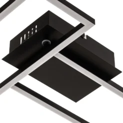 Lámpara de techo LED Frame, control remoto, negro