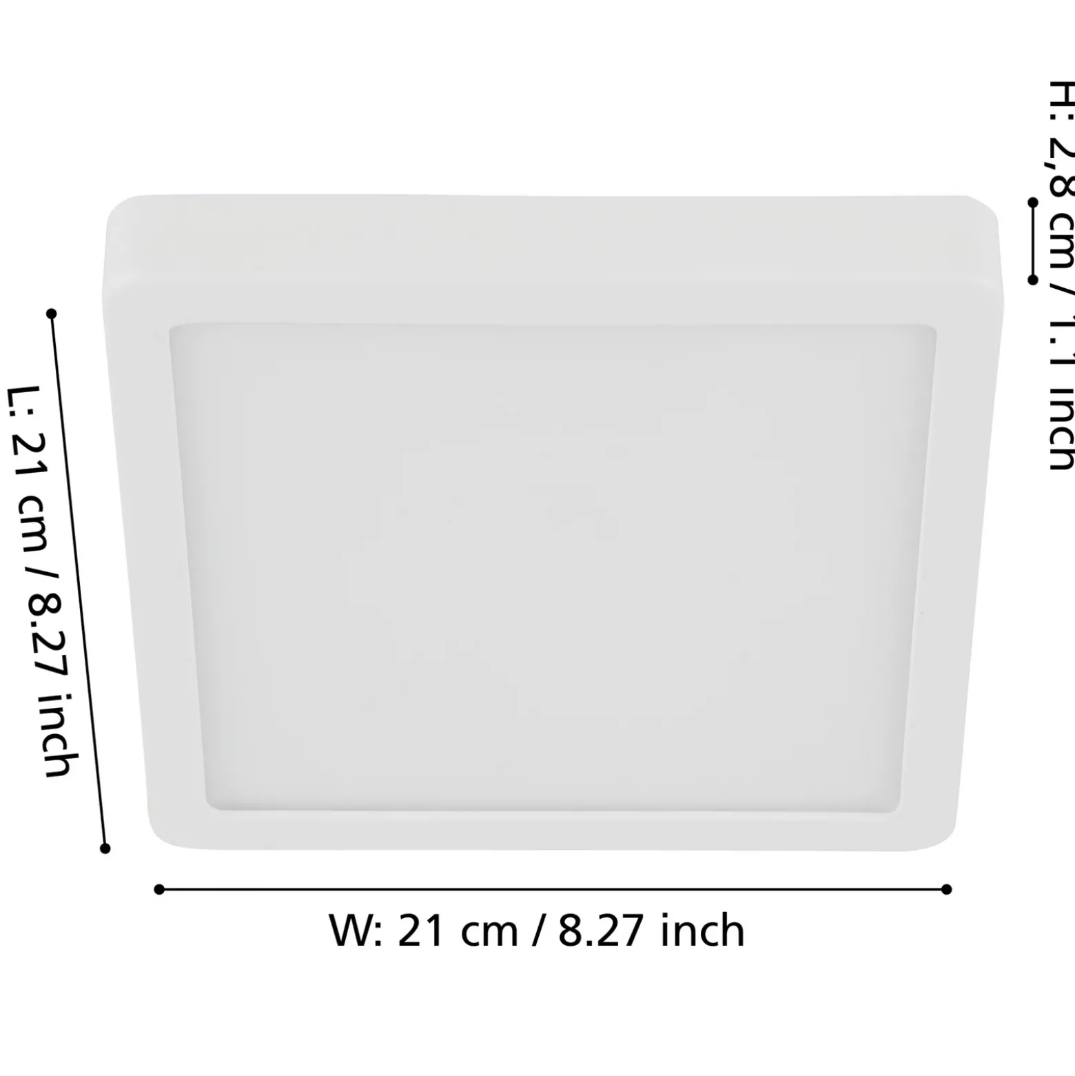 Lámpara de techo LED Fueva 5 IP44 3000K blanco 21x21cm