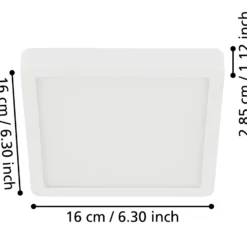 Lámpara de techo LED Fueva 5 IP44 3000K blanco 16x16cm