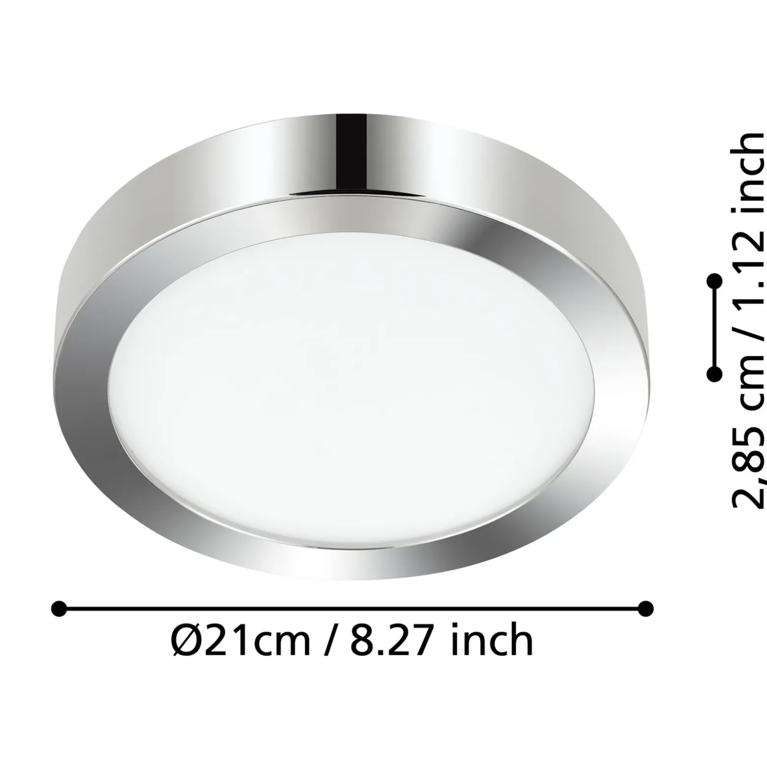 Lámpara de techo LED Fueva 5 IP44 3000K cromo Ø21cm