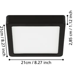 Lámpara de techo LED Fueva 5 IP44 3000K cromo 21x21cm