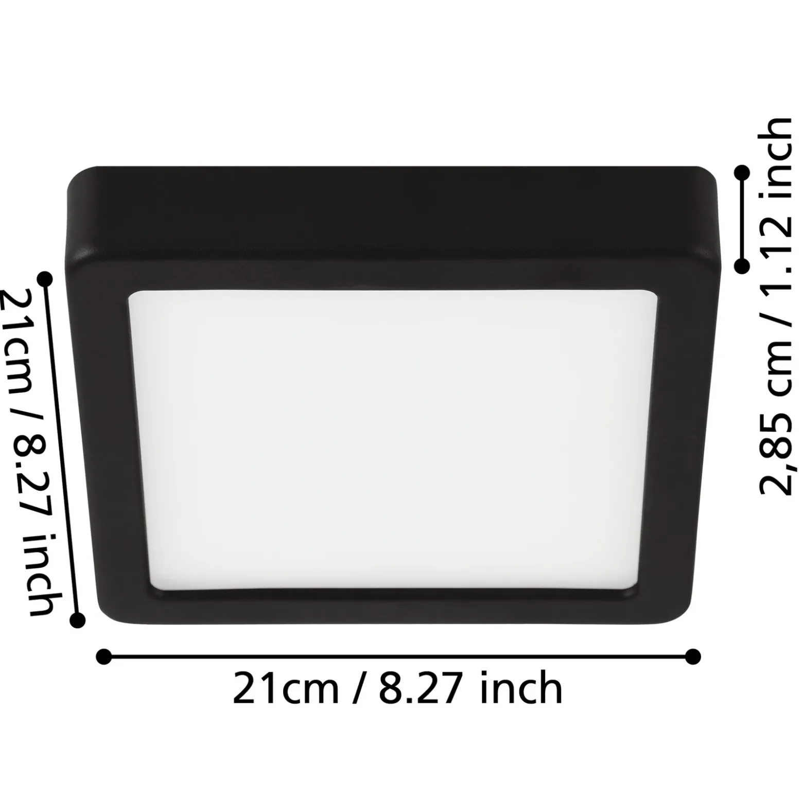 Lámpara de techo LED Fueva 5 IP44 3000K cromo 21x21cm