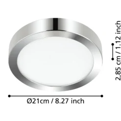 Lámpara de techo LED Fueva 5 IP44 3000K cromo Ø21cm