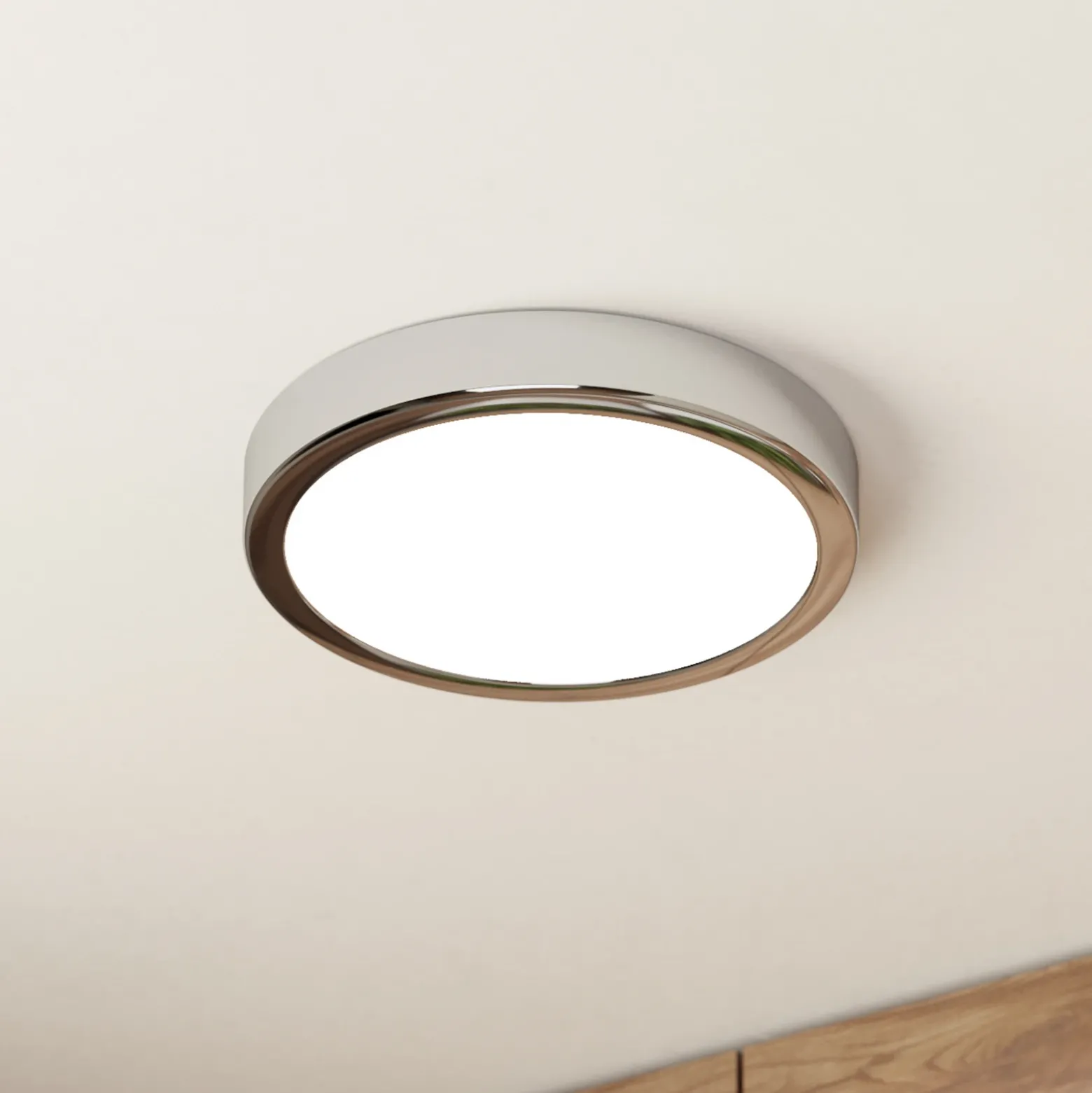 Lámpara de techo LED Fueva 5 IP44 3000K cromo Ø21cm