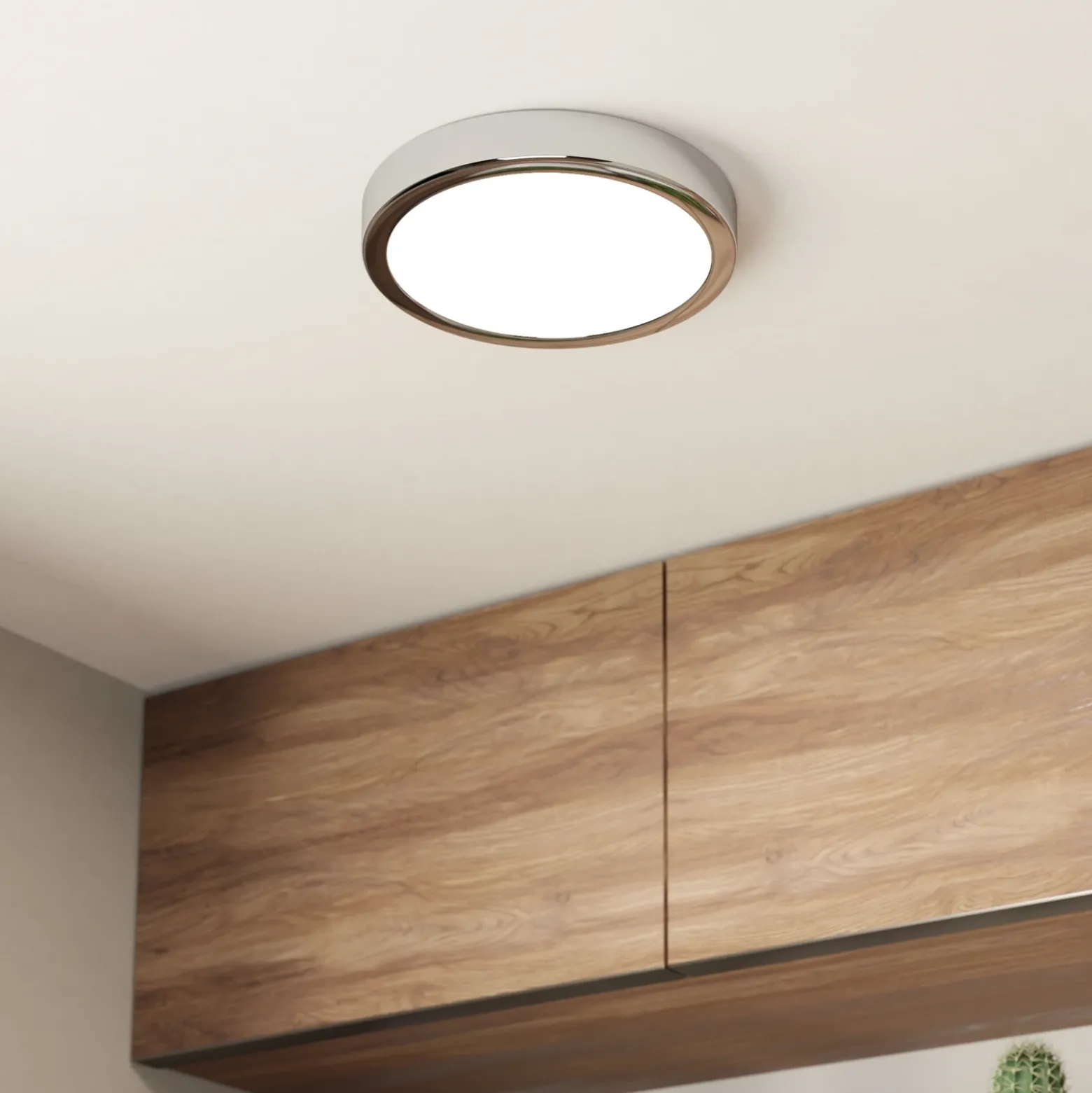 Lámpara de techo LED Fueva 5 IP44 3000K cromo Ø21cm