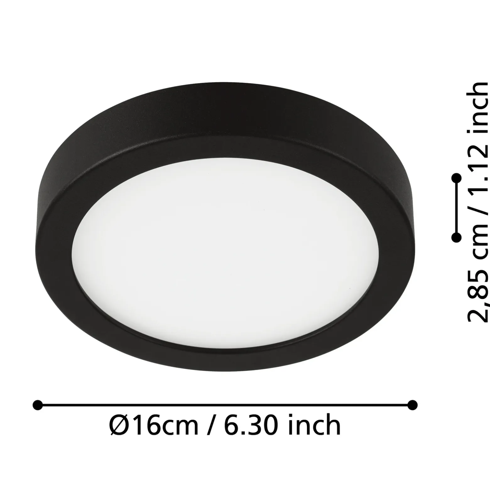 Lámpara de techo LED Fueva 5 IP44 3000K negro Ø16cm