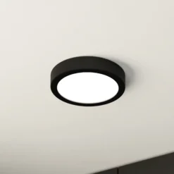 Lámpara de techo LED Fueva 5 IP44 3000K negro Ø16cm