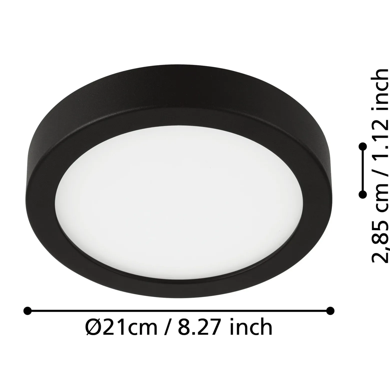 Lámpara de techo LED Fueva 5 IP44 3000K negro 21x21cm