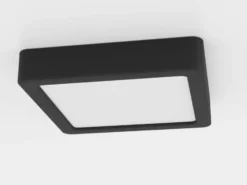 Lámpara de techo LED Fueva 5 IP44 3000K negro 16x16cm
