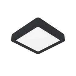 Lámpara de techo LED Fueva 5 IP44 3000K negro 16x16cm