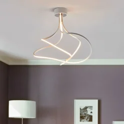 Lámpara de techo LED Lungo, aluminio, alto 42 cm