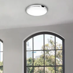 Lámpara de techo LED Malbona, marco cromado, Ø 28,5 cm