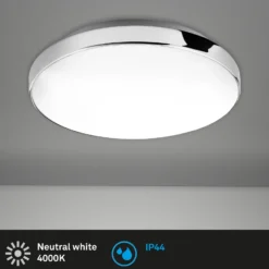 Lámpara de techo LED Malbona, marco cromado, Ø 28,5 cm