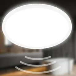 Lámpara de techo LED Move, sensor, Ø 42 cm, IP44, blanco, 4000K