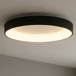 Lámpara de techo LED Niseko II CCT control remoto, Ø 38cm, negro