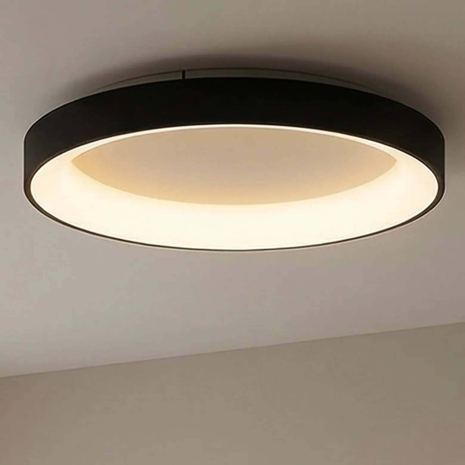 Lámpara de techo LED Niseko II CCT control remoto, Ø 50cm, negro