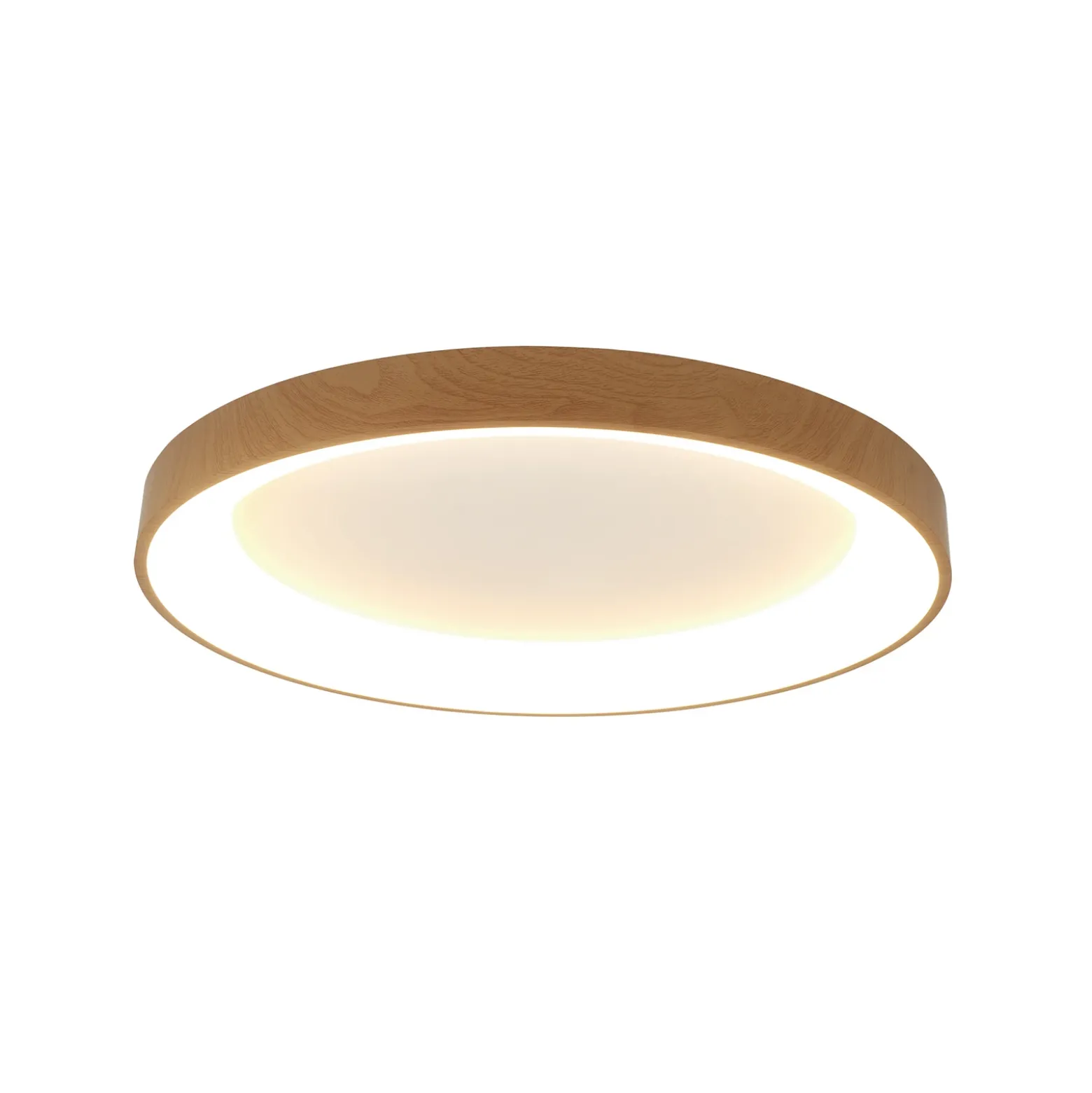 Lámpara de techo LED Niseko II CCT control remoto Ø65cm color madera