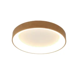 Lámpara de techo LED Niseko II CCT control remoto Ø38cm color madera