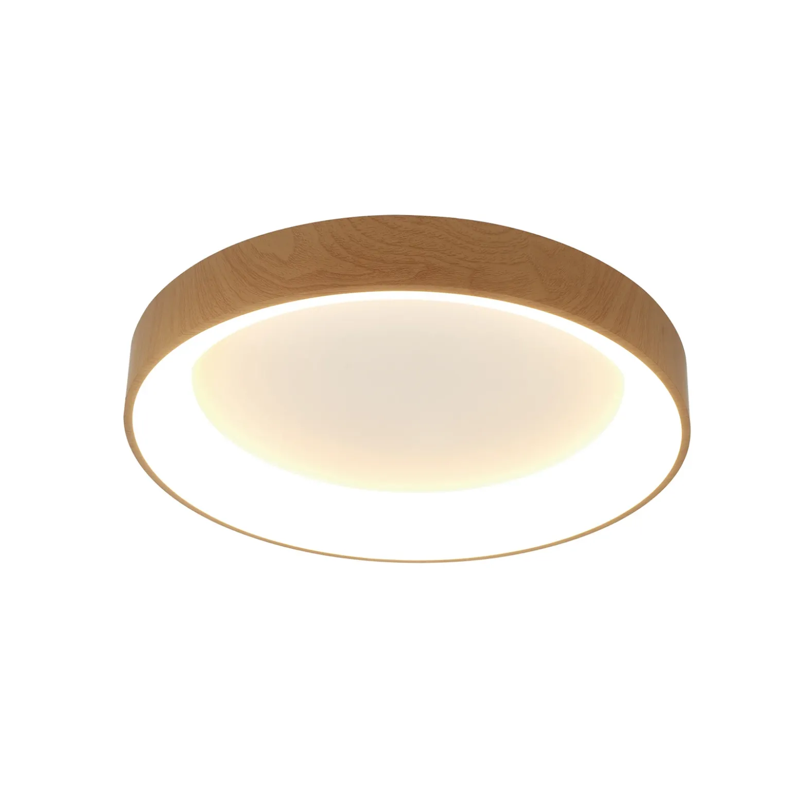 Lámpara de techo LED Niseko II CCT control remoto Ø38cm color madera