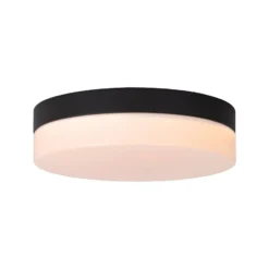 lámpara de techo LED para baño Biskit, negro, Ø 23 cm, plástico