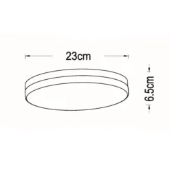 lámpara de techo LED para baño Biskit, blanca, Ø 23 cm, plástico