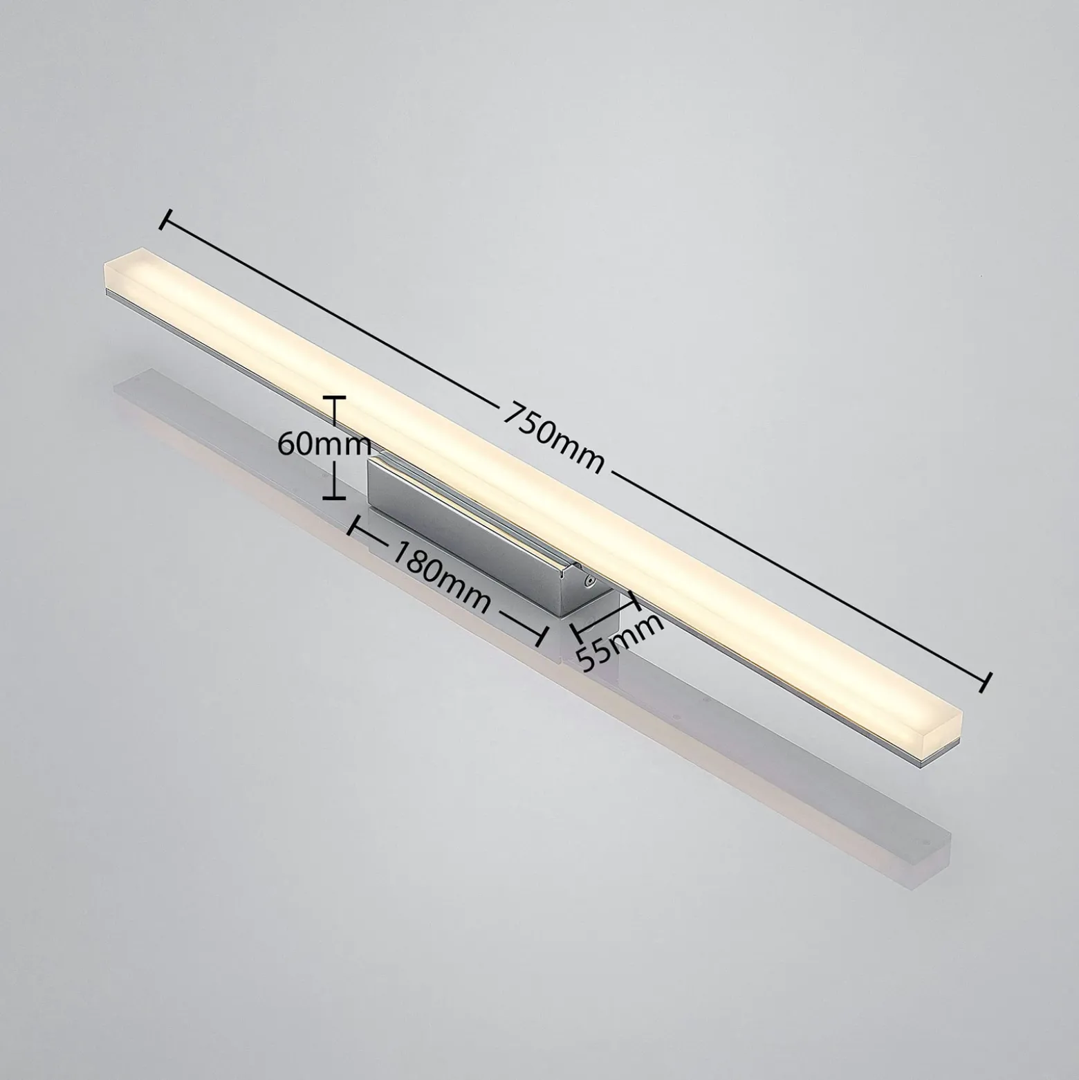 Lámpara de techo LED para baño Levke de Lindby, 75 cm, atenuable, IP44