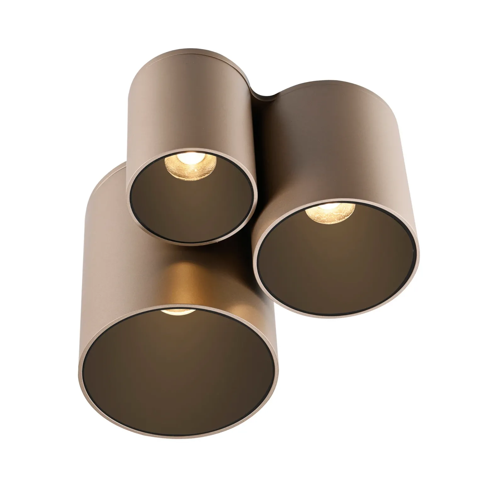 Lámpara de techo LED para baño PURE Point, color bronce, 18 cm, 3 luces, IP44