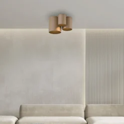 Lámpara de techo LED para baño PURE Point, color bronce, 18 cm, 3 luces, IP44
