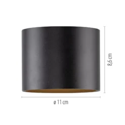 Lámpara de techo LED para baño PURE Point, negra, Ø 11 cm, IP44