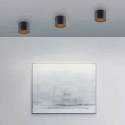 Lámpara de techo LED para baño PURE Point, negra, Ø 11 cm, IP44