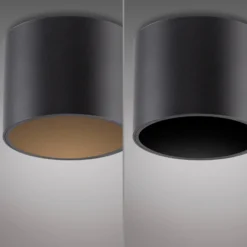 Lámpara de techo LED para baño PURE Point, negra, Ø 11 cm, IP44