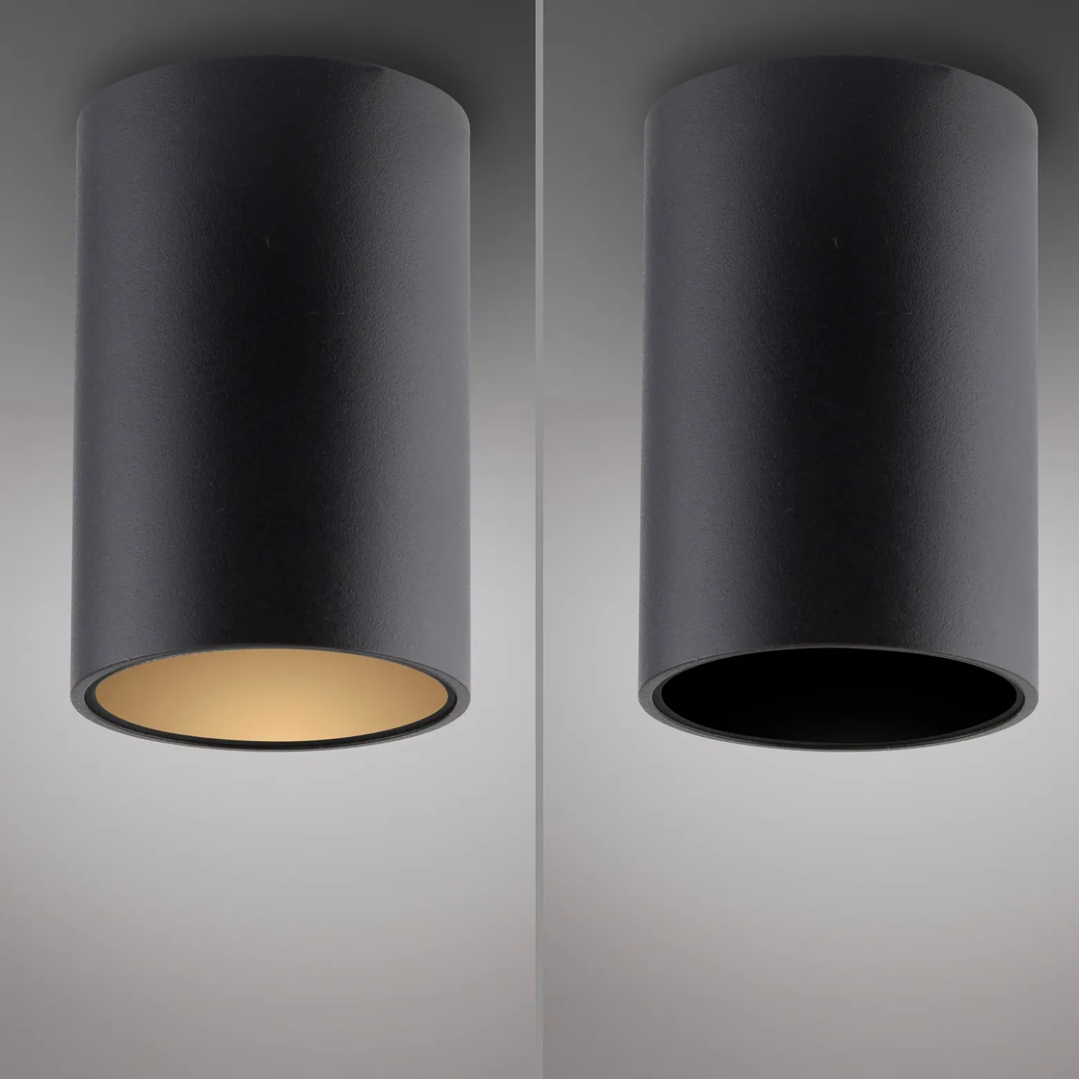 Lámpara de techo LED para baño PURE Point, negra, Ø 6 cm, metal, IP44
