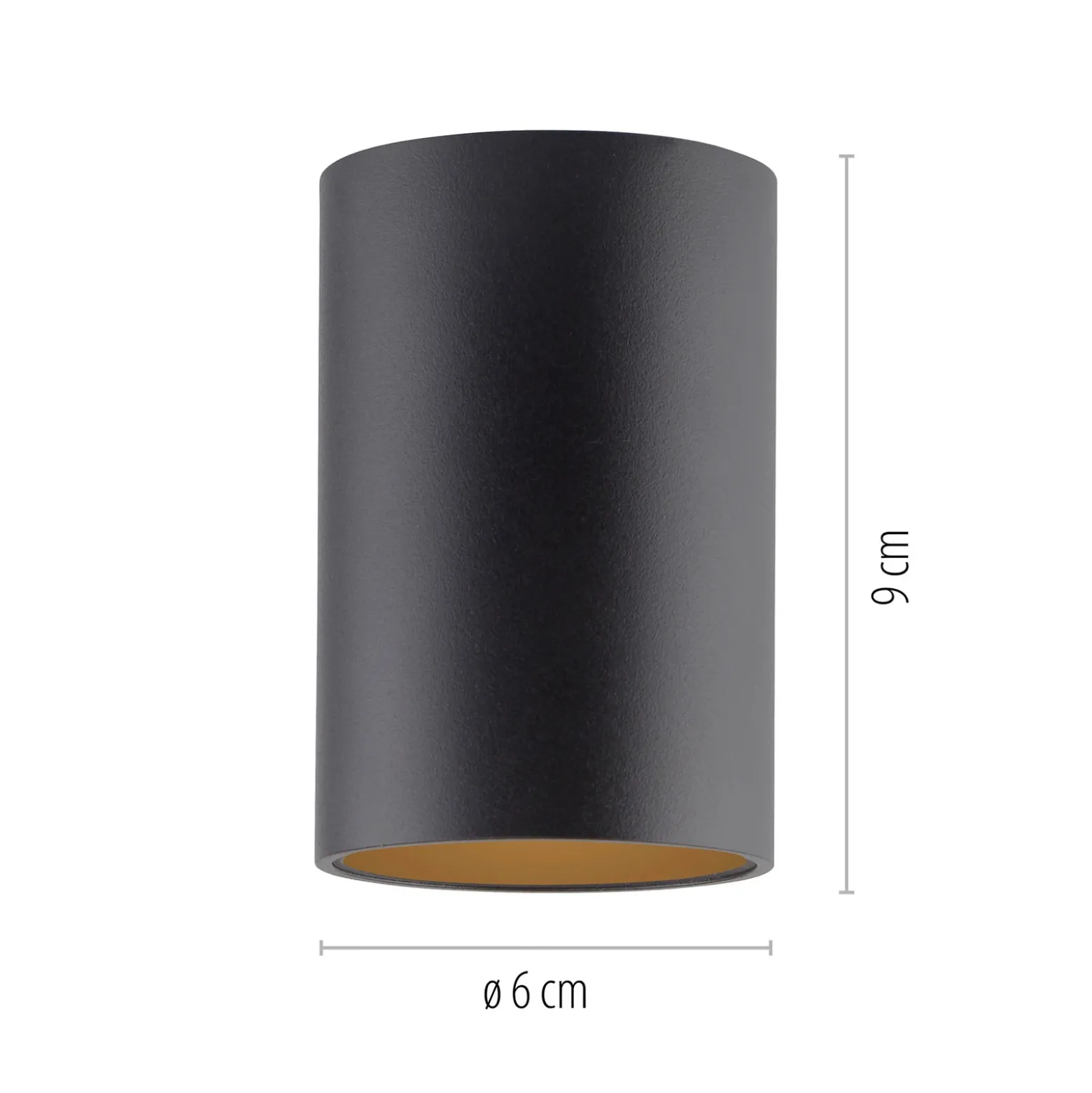 Lámpara de techo LED para baño PURE Point, negra, Ø 6 cm, metal, IP44