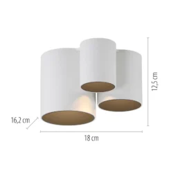 Lámpara de techo LED para baño PURE Point, blanca, 18 cm, 3 luces, IP44