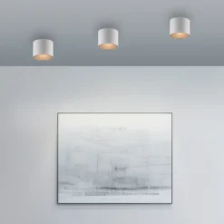 Lámpara de techo LED para baño PURE Point, blanca, Ø 11 cm, metal, IP44