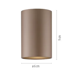 Lámpara de techo LED para baño PURE Point, color bronce, Ø 6 cm, IP44