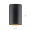 Lámpara de techo LED para baño PURE Point, negra, Ø 6 cm, metal, IP44