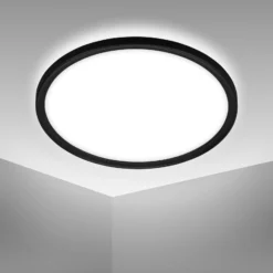 Lámpara de techo LED para baño Slim Drip, negro, Ø 42 cm, IP44