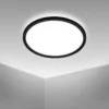 Lámpara de techo LED para baño Slim Drip, negra, Ø 29 cm, IP44