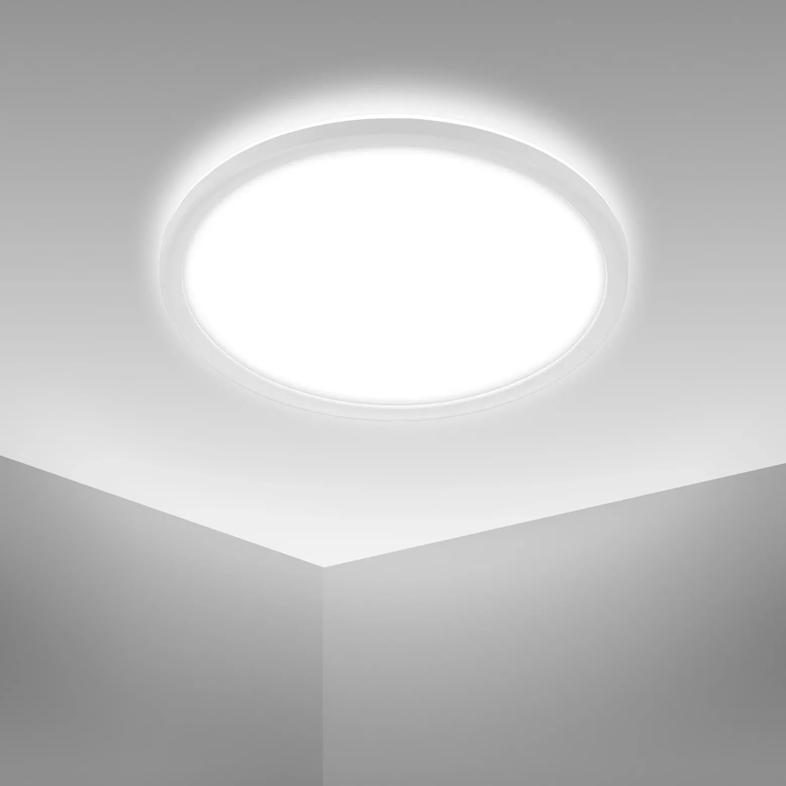 Lámpara de techo LED para baño Slim Drip, blanca, Ø 29 cm, IP44